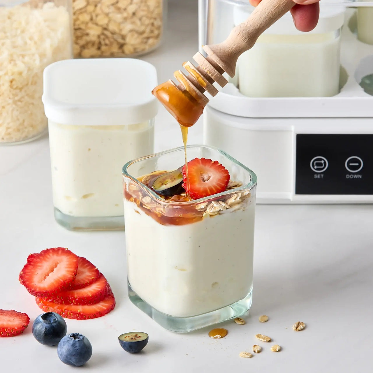 Wolstead Yoghurt Maker 1.5L | Electric Digital Natural Yoghurt Preservative-Free Homemade | BPA Free | 9x Glass Jars