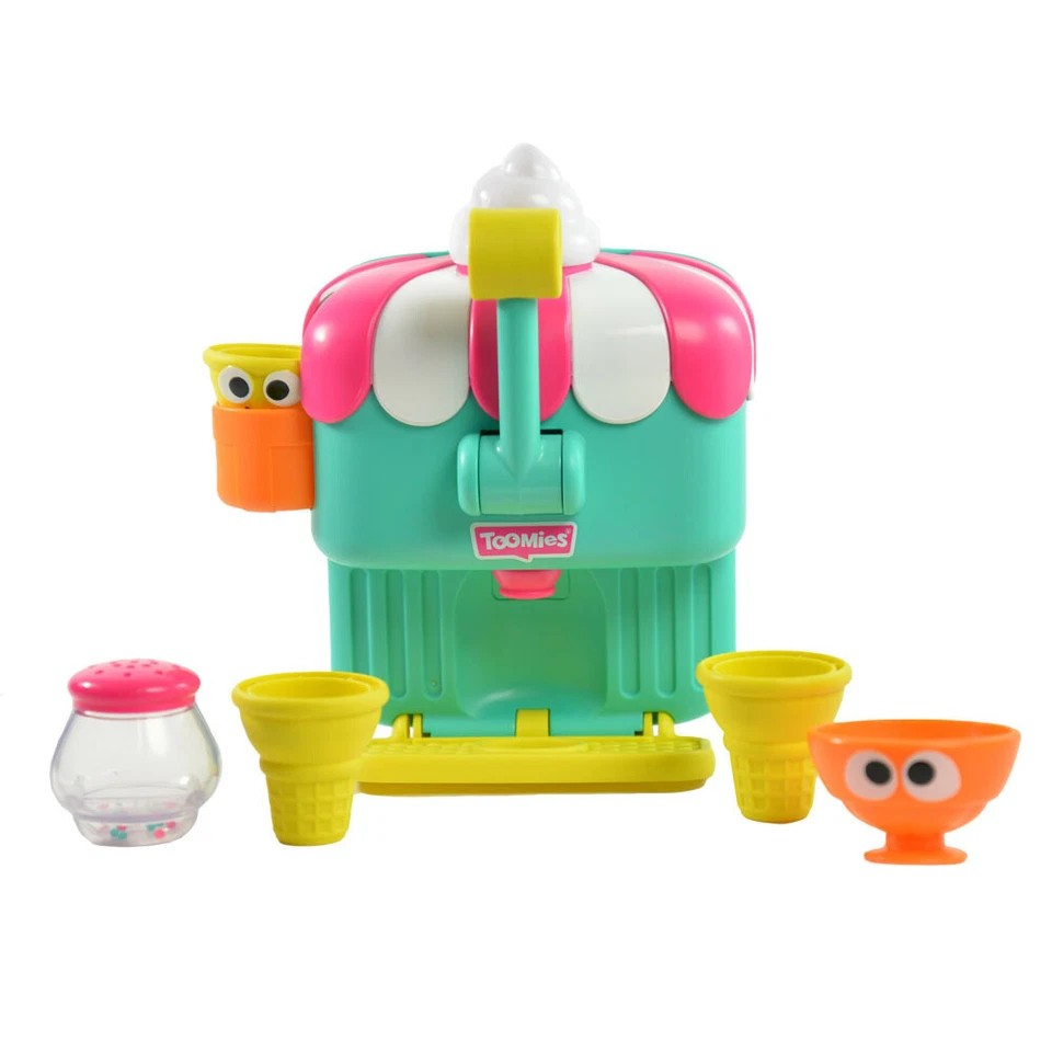 Toomies Foam Ice-Cream Cone Factory | Deluxe Baby/Toddler Bath Toy Set | Bubble Bath