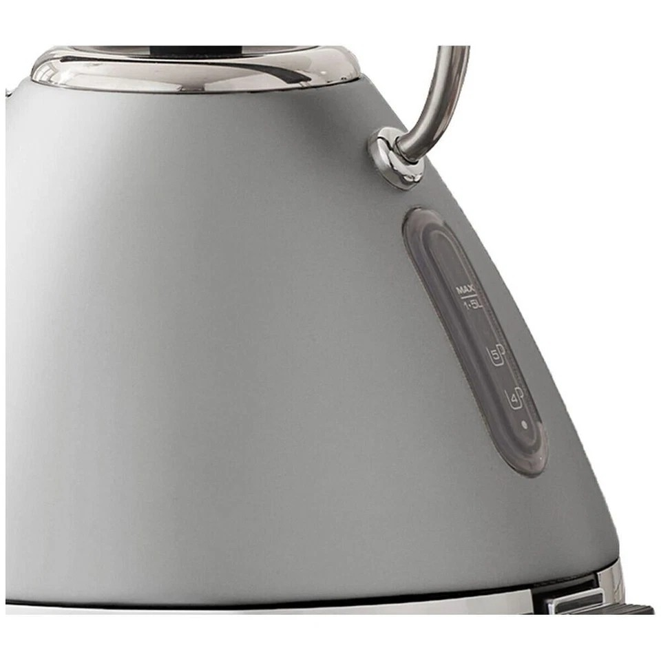 Morphy Richards Venture Pyramid | Electric Kettle 2.2KW 1.5L | Steel-Grey | 360 degree Cordless Base