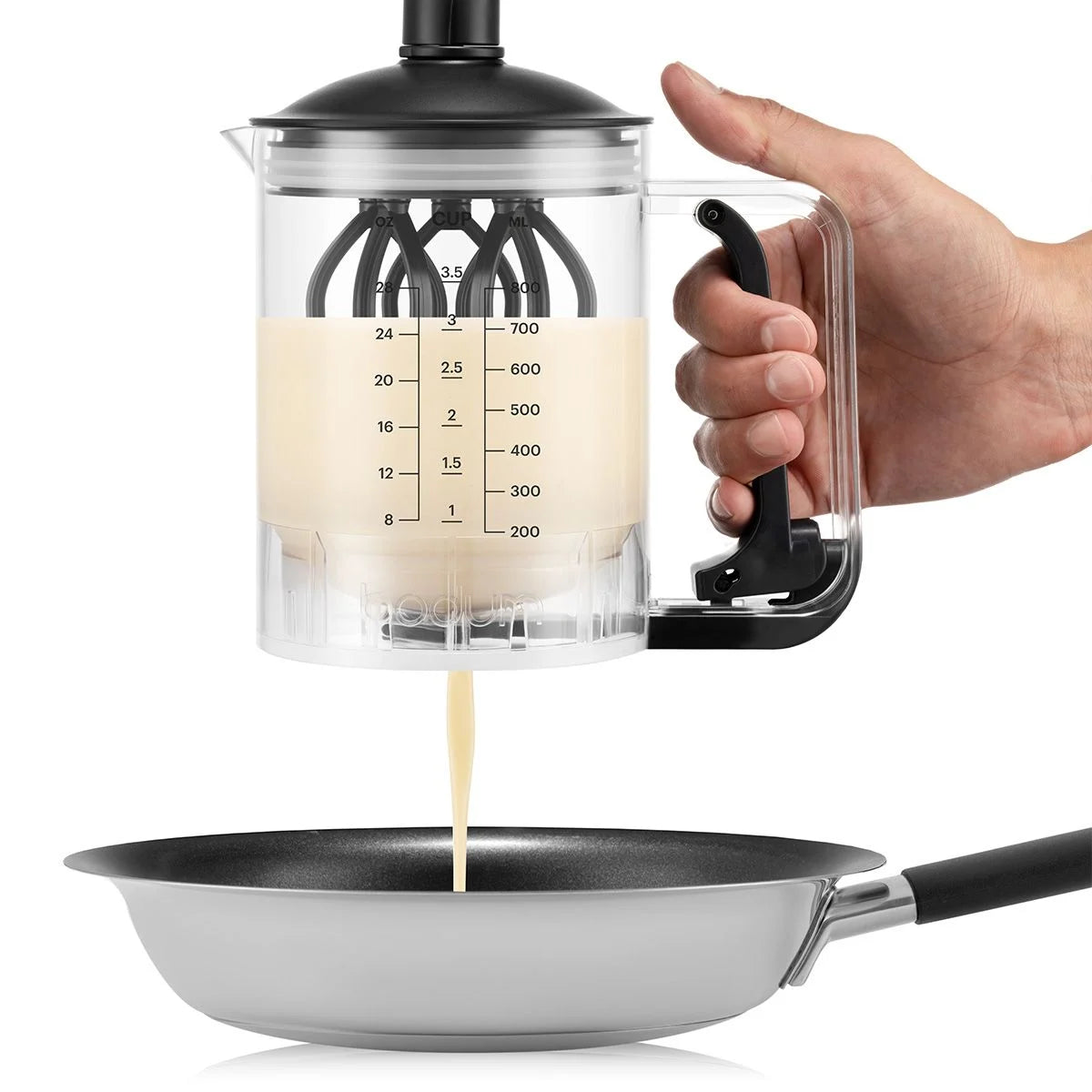 BISTRO Pancake Mixer | Manual Handheld Batter faMixer | Pancake Mixing Container Whisk