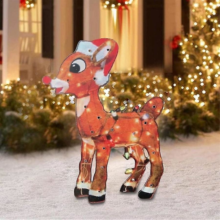 2d Christmas Dog With Led Lights | Yard Decoration With Acrylic Garden Stake | Durable and waterproof