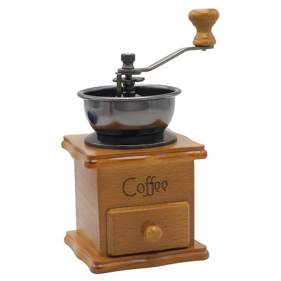 Vintage Manual Coffee Bean Grinder | Classic Hand Coffee Machine | Retro Grinding Rustic Charm | Fresh Beans