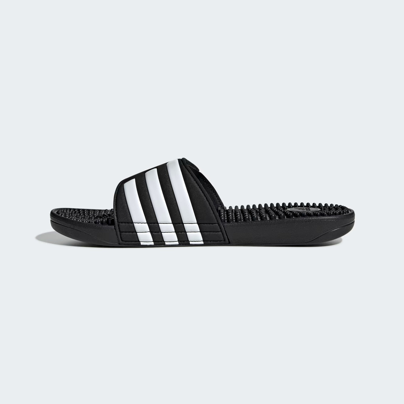 adidas Adissage Slides | Unisex Massage Support Slide On Shoes Nubby Footbed - Black/ White
