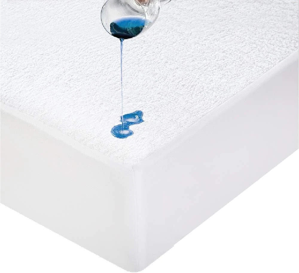 Queen Size Waterproof Mattress Protector | Spill Stain Matress Protection | Fully Fitted Terry Cotton Bedding