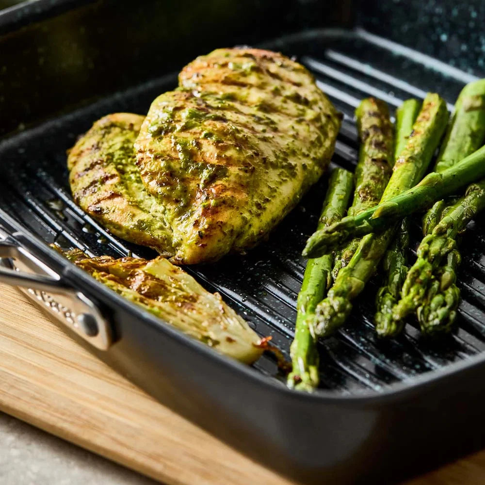 Baccarat 27cm Griddle Grill Premium Pan | Stovetop Kitchen Cooking Meat Vegetable Searing | Ceramic Induction OK