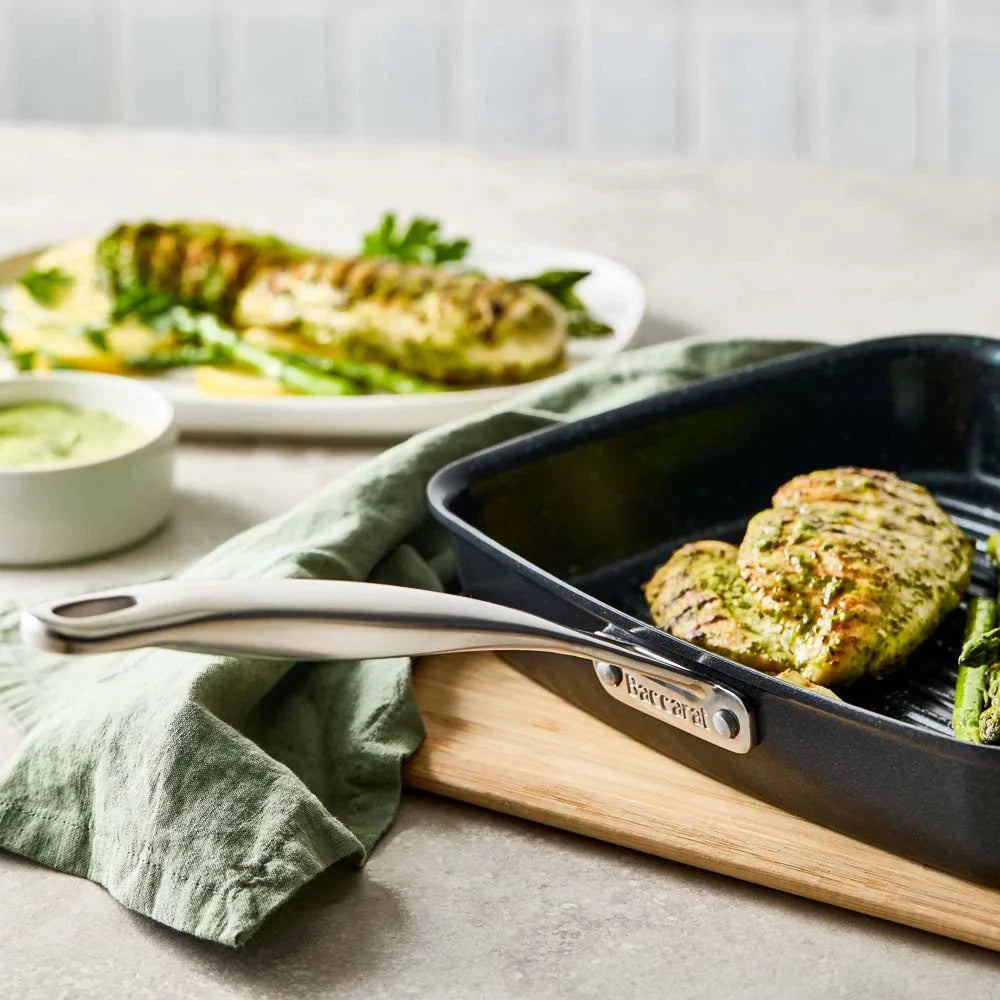 Baccarat 27cm Griddle Grill Premium Pan | Stovetop Kitchen Cooking Meat Vegetable Searing | Ceramic Induction OK