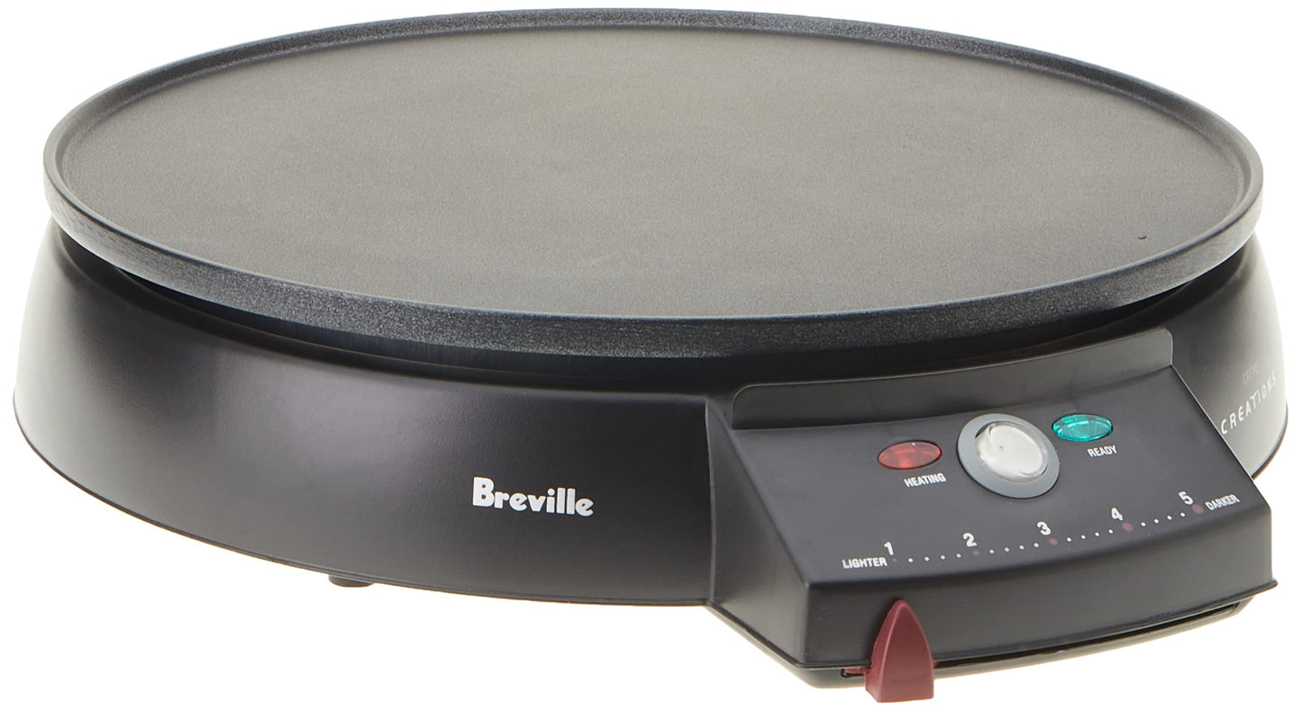 Breville Electric Crepe Pancake Maker | Pikelet Eggs Breakfast Flat Plate Machine Portable Cooker