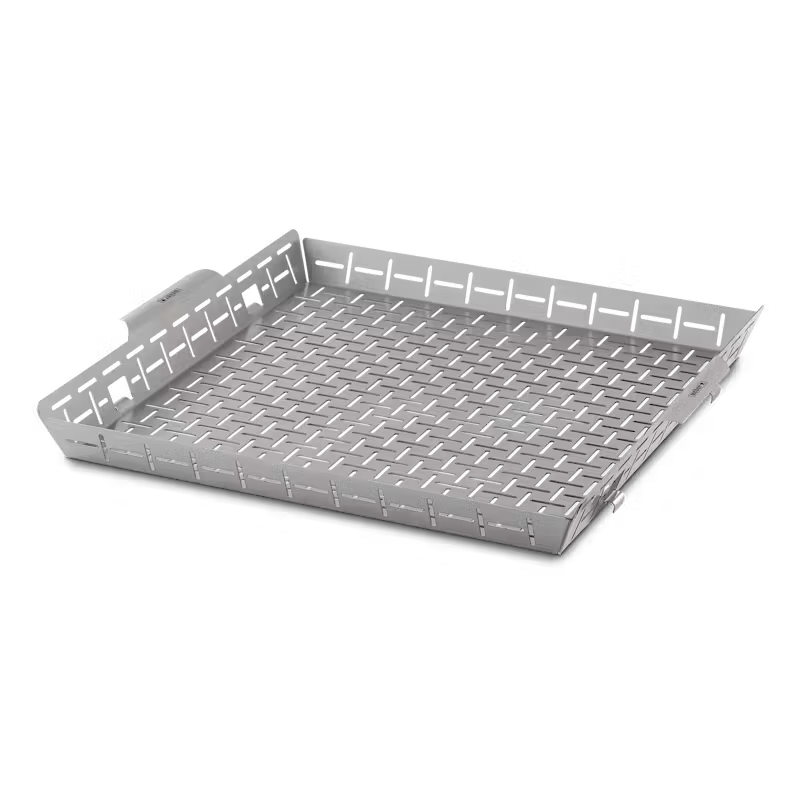 WEBER Vegetable Grilling Basket | Barbecue BBQ Outdoor Seafood Meat Grill Basket | Stainless steel