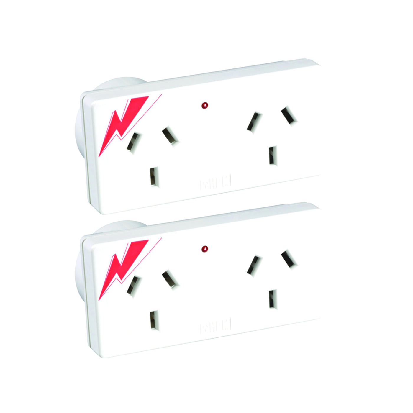 2 Pack HPM Surge Protected Double Adaptor | Surge Spike TV Electronic Protection Adaptors