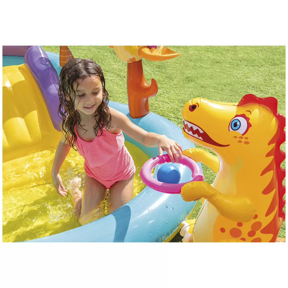 Intex Inflatable Backyard Swimming Pool | Outdoor Water Sprayer and Slide | Kids Childrens Toddler Splash Play Pool