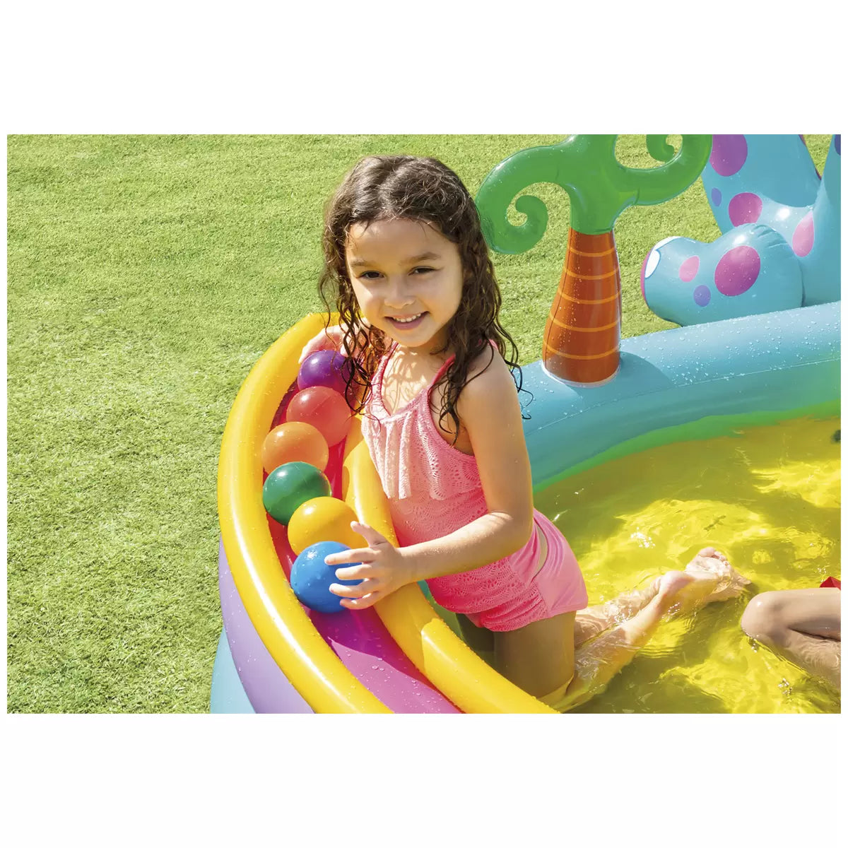 Intex Inflatable Backyard Swimming Pool | Outdoor Water Sprayer and Slide | Kids Childrens Toddler Splash Play Pool