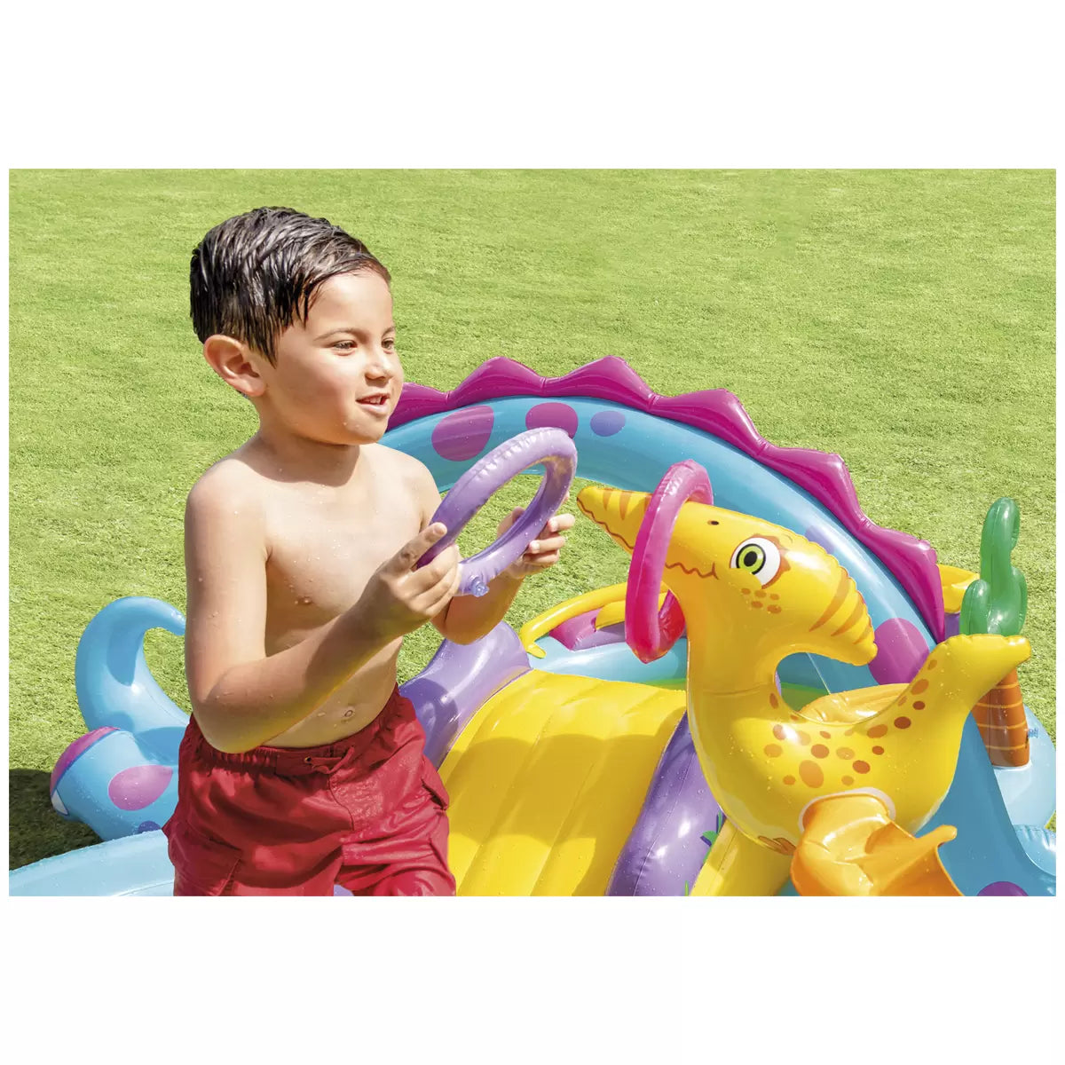Intex Inflatable Backyard Swimming Pool | Outdoor Water Sprayer and Slide | Kids Childrens Toddler Splash Play Pool