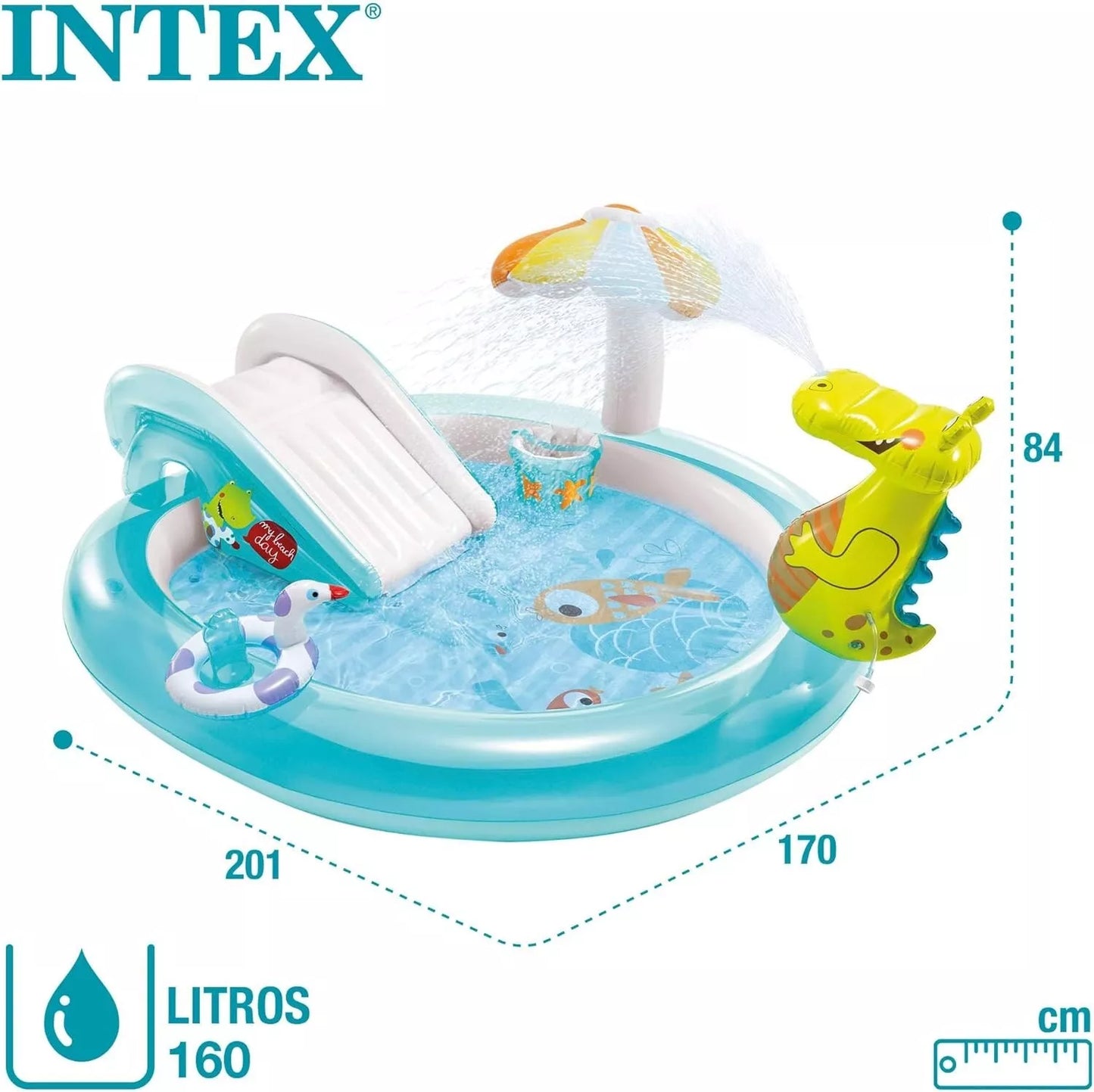 Intex Inflatable Swimming Pool and Sprinkler | Kids Backyard Inflatable Water Sprayer and Slide