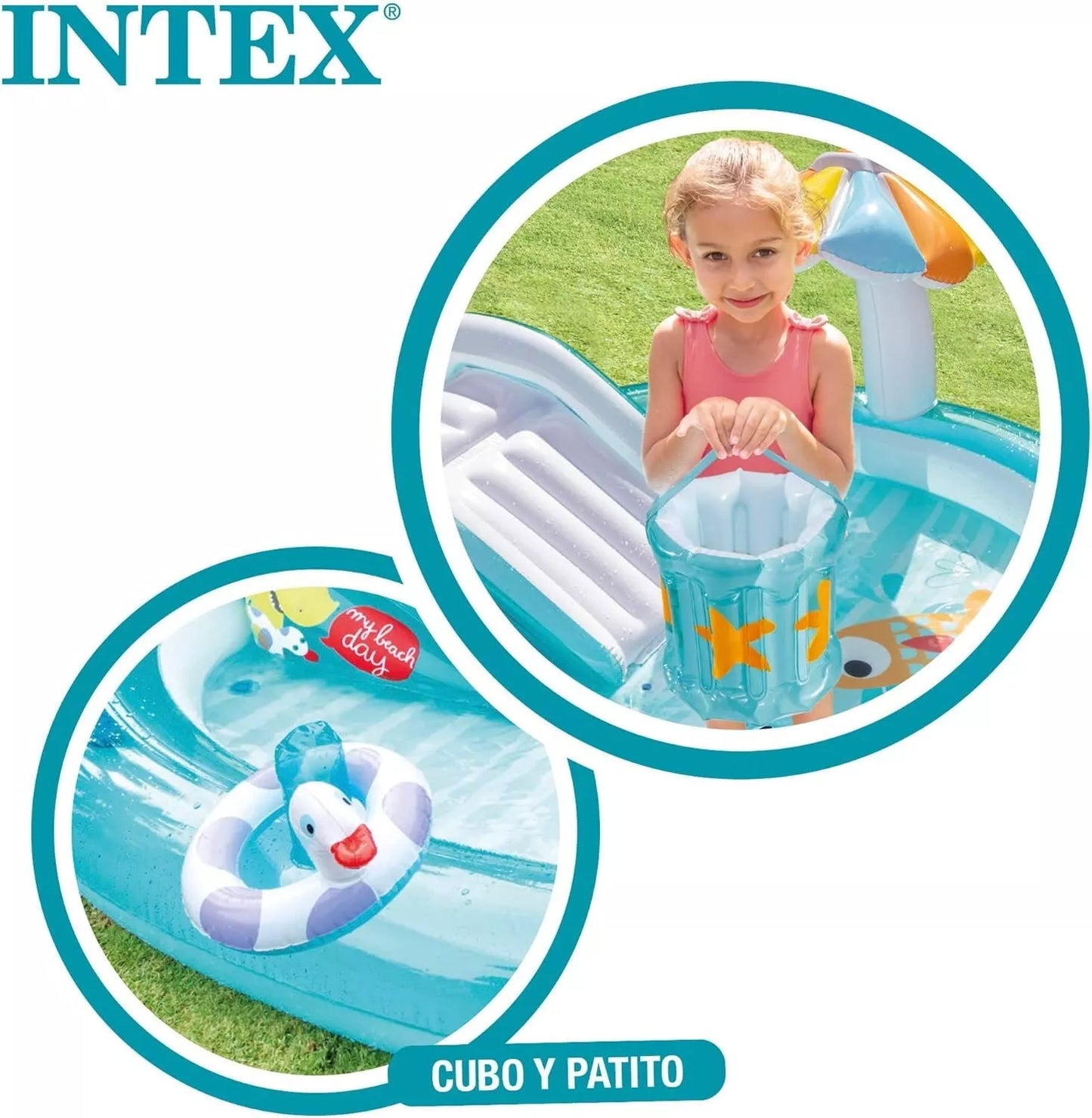 Intex Inflatable Swimming Pool and Sprinkler | Kids Backyard Inflatable Water Sprayer and Slide