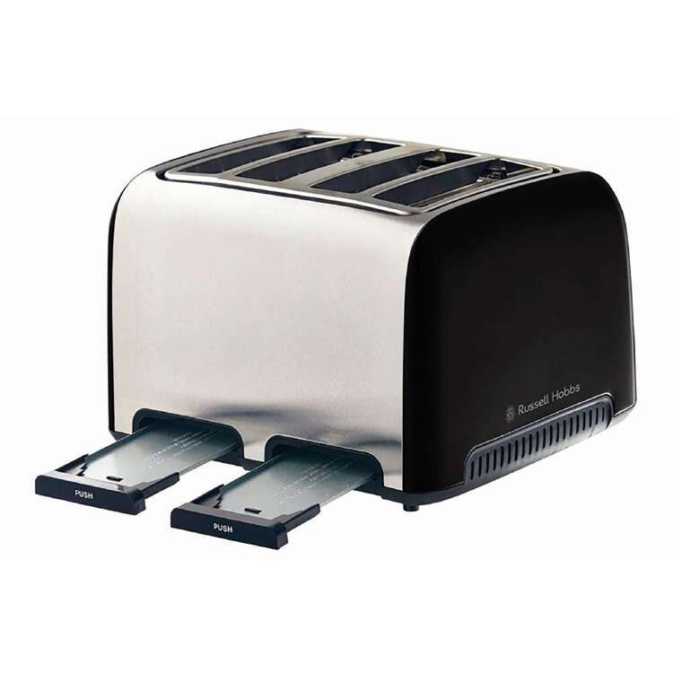 Russell Hobbs 4 Slice Toaster | Kitchen Bread Toasting Browning Machine | Wide Slots Defrost