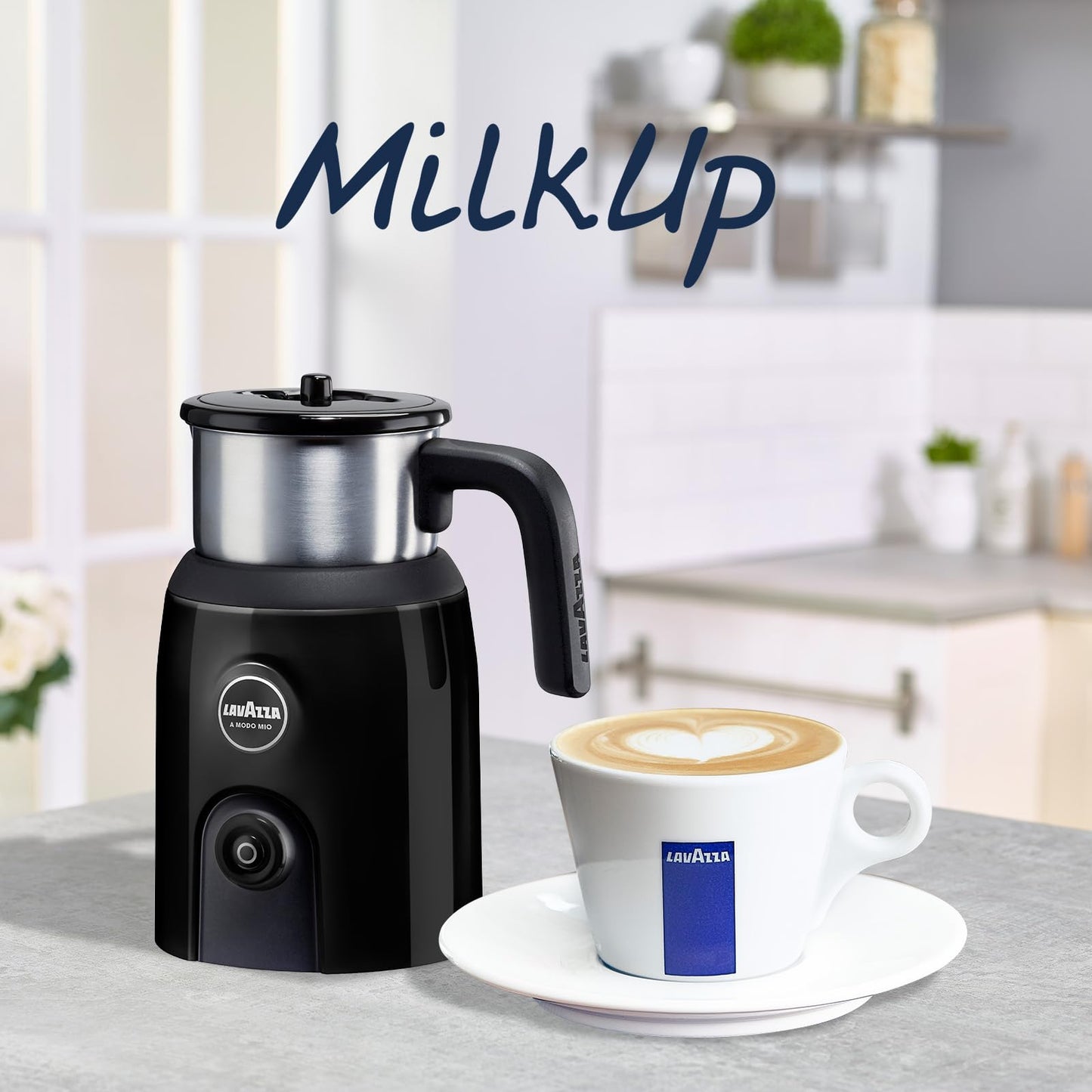 Lavazza Milk Frother Frothing Machine | Electric Milk Heating Warming Function | For Cappuccino Espresso Home Office Coffee