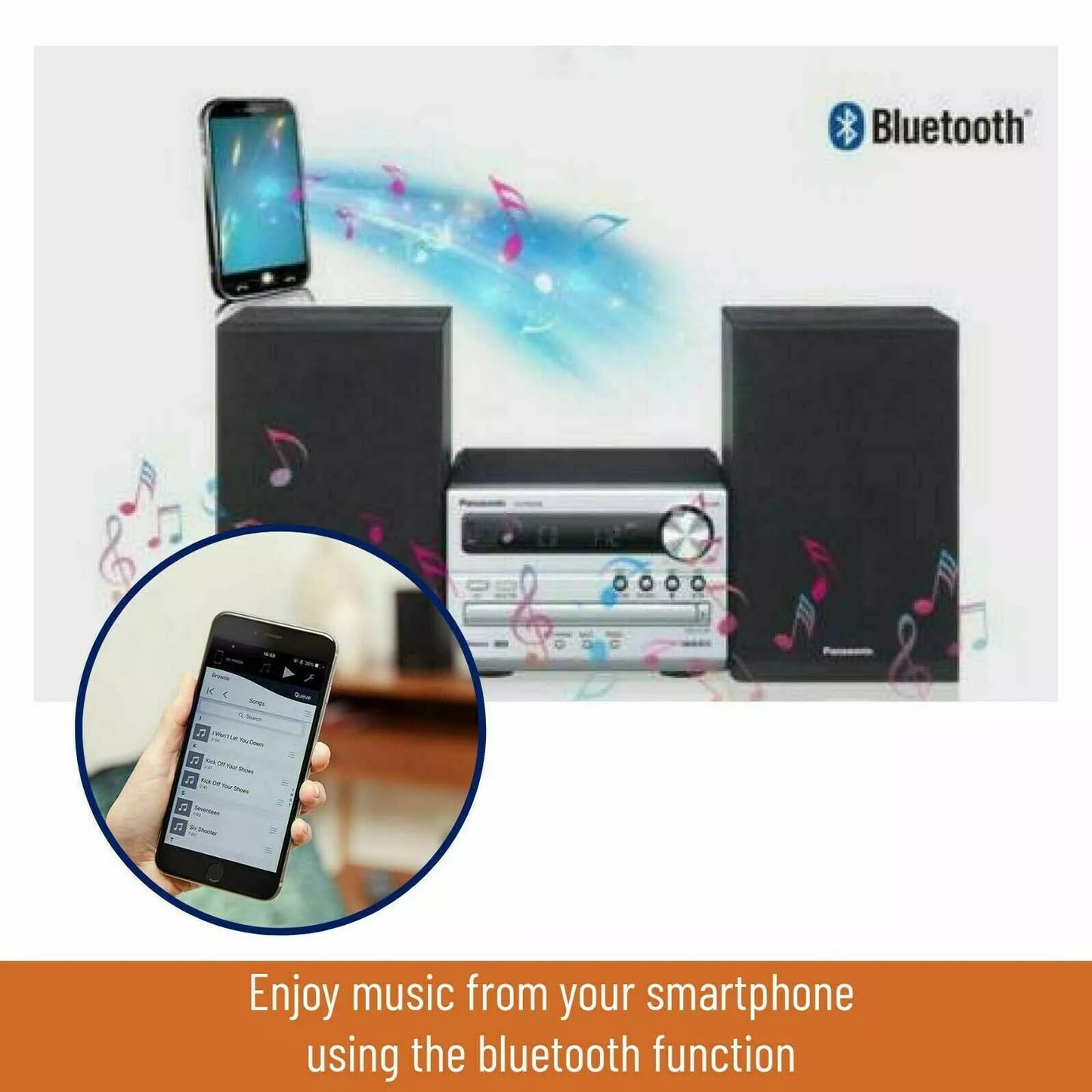 Panasonic Bluetooth Hi-Fi Stereo System CD Music Player FM Radio HIFI MP3 USB