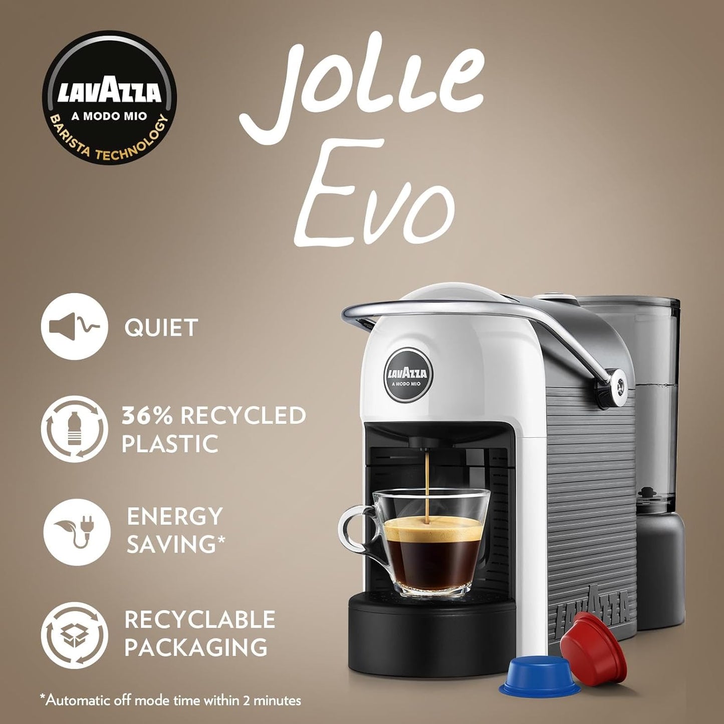 Lavazza Capsule Coffee Machine | Lavazza POD Espresso Cappuccino Maker | BONUS 64 PODS