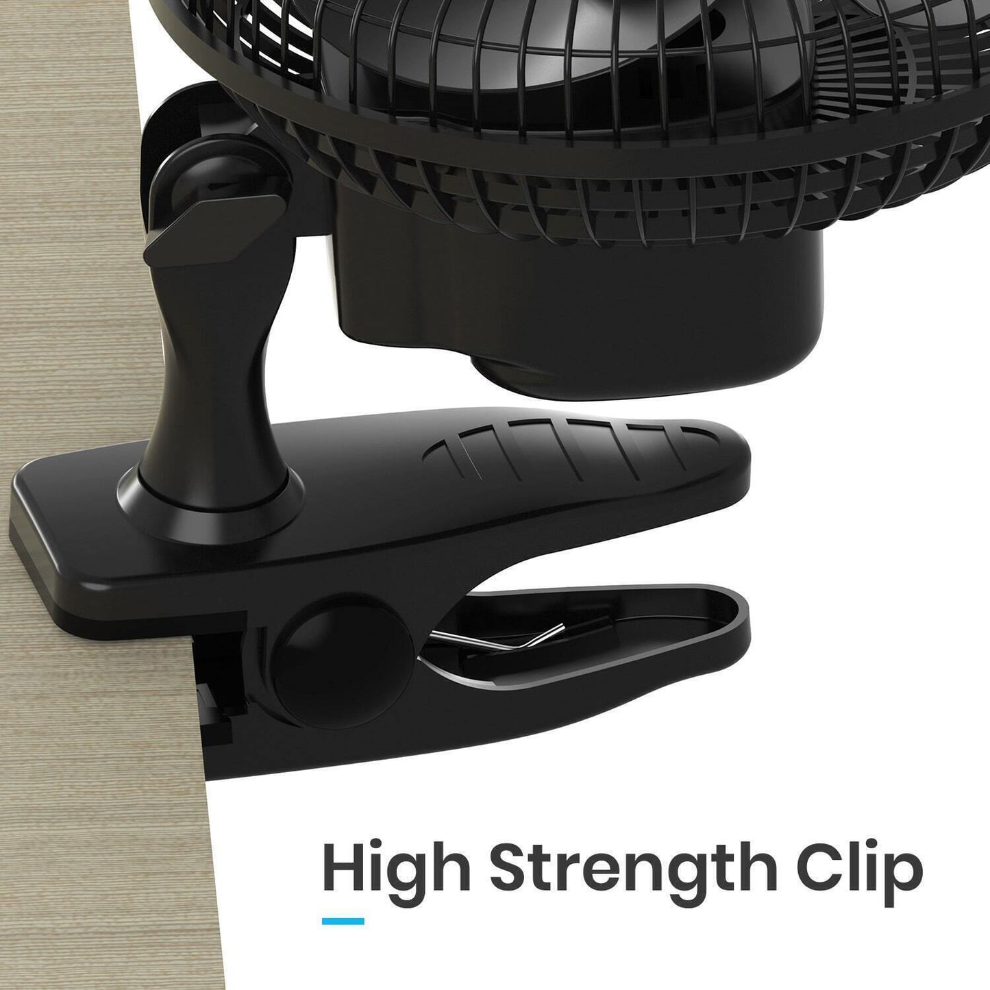 Heller Desk Clip-On Fan | Compact Air Cooler | Bedroom Nightstand Portable Table USB Fan