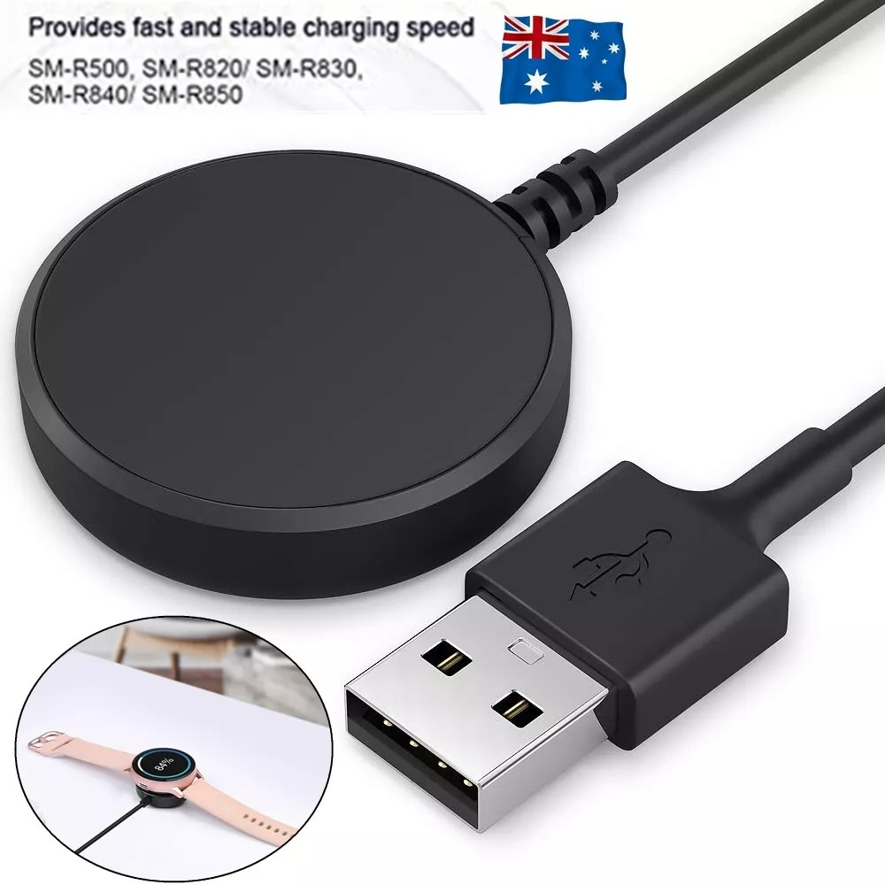 USB Charger Dock Cradle Cable for Samsung Galaxy Watch Active 1/2/3/4 | 40/41/44mm Watches | Table Current Transmission | Fast Charging