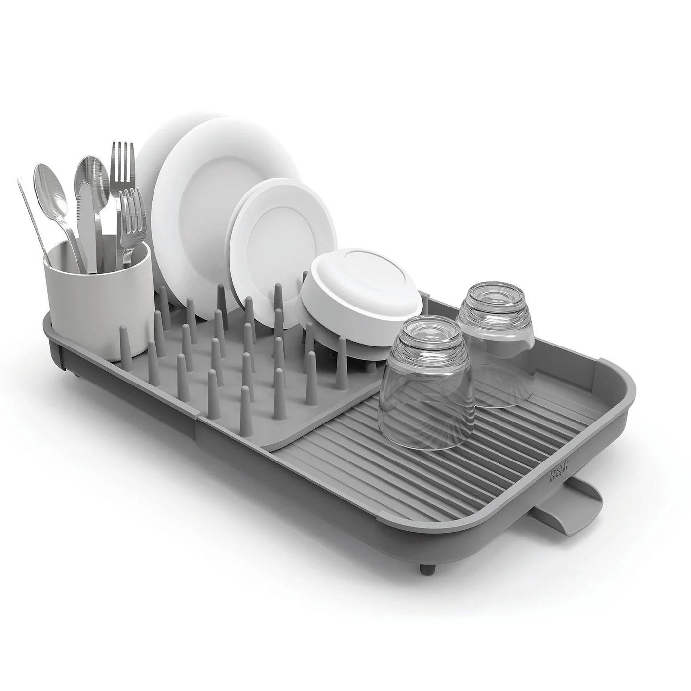 Joseph Joseph Expandable Dish Drying Rack | Plate Bowl Drainer Cutlery Holder | Kitchen Organizer Storage