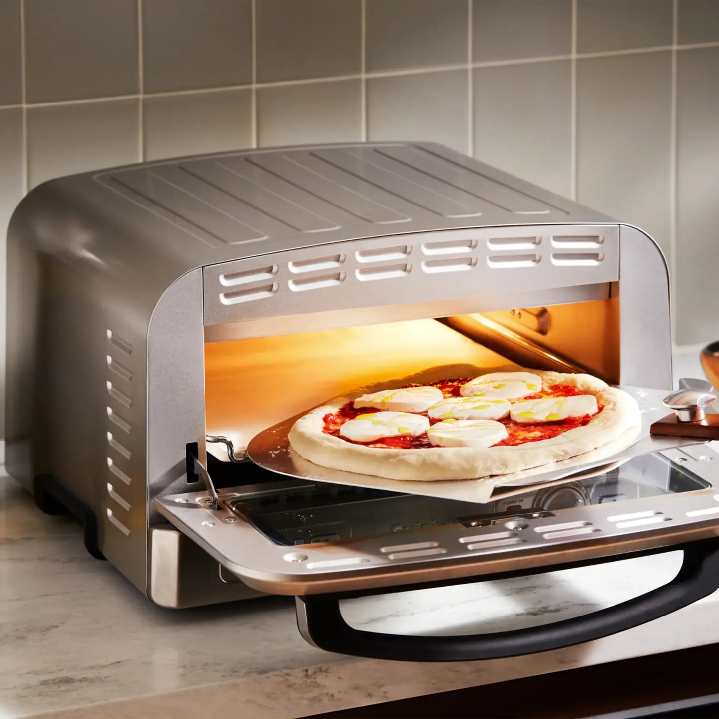 Cuisinart Indoor Pizza Oven | Electric Benchtop Cooker Ceramic Stone Base | Adjustable Temperature Control