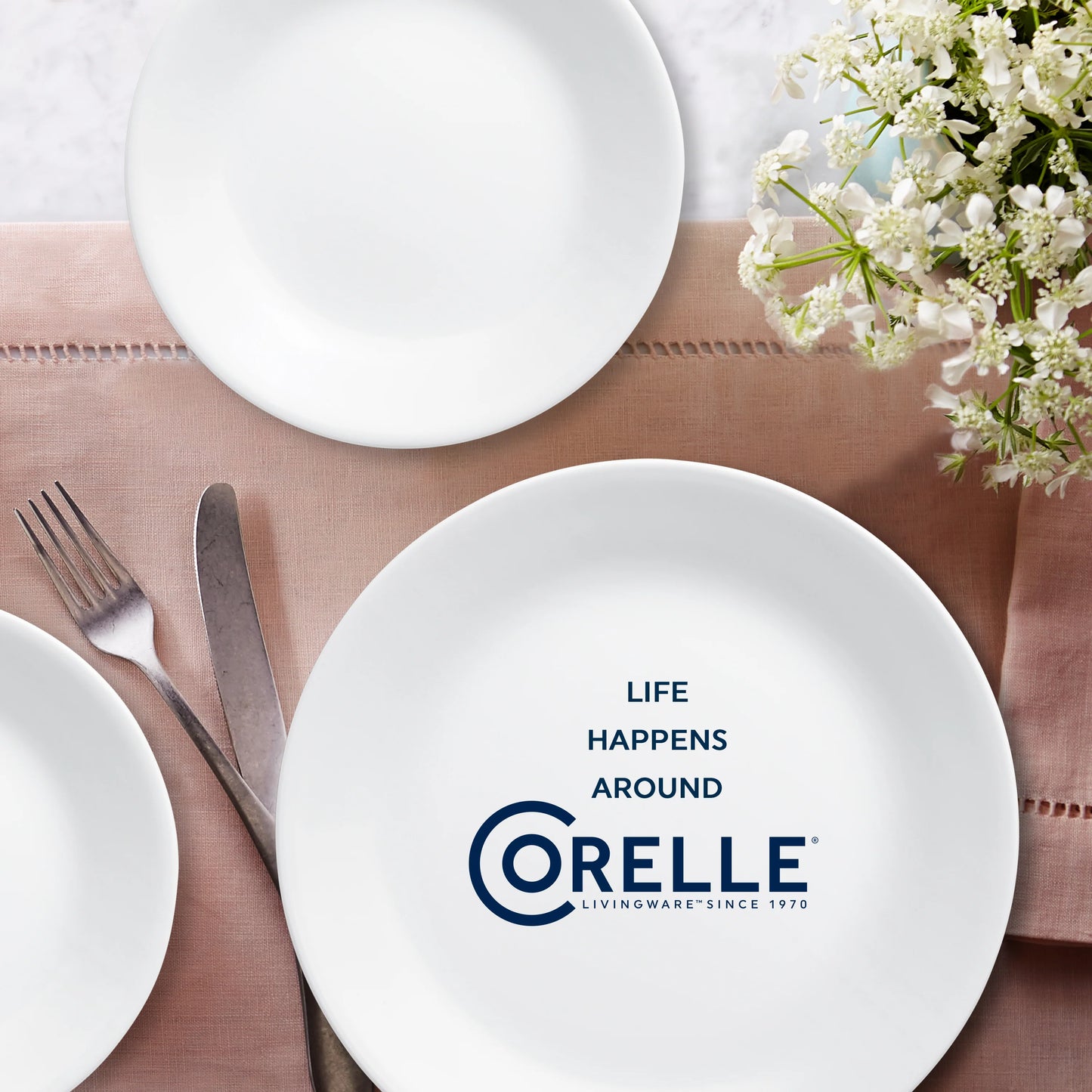 Corelle 12 Piece Dinner Set | 4 Person Plates Bowls Dinnerware | Classic Lightweight Microwave Fridge Safe