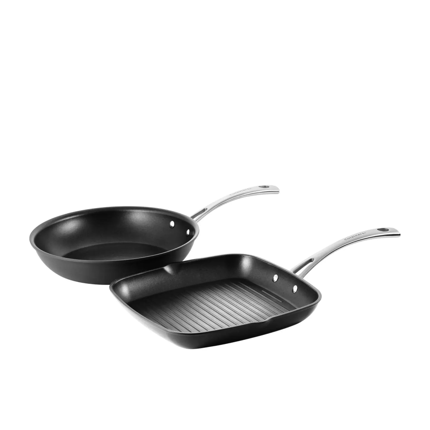 Cuisinart 2 PC Non-Stick Frypan & Grill Pan Set | PFOA Free Cookware 26cm & 28cm |