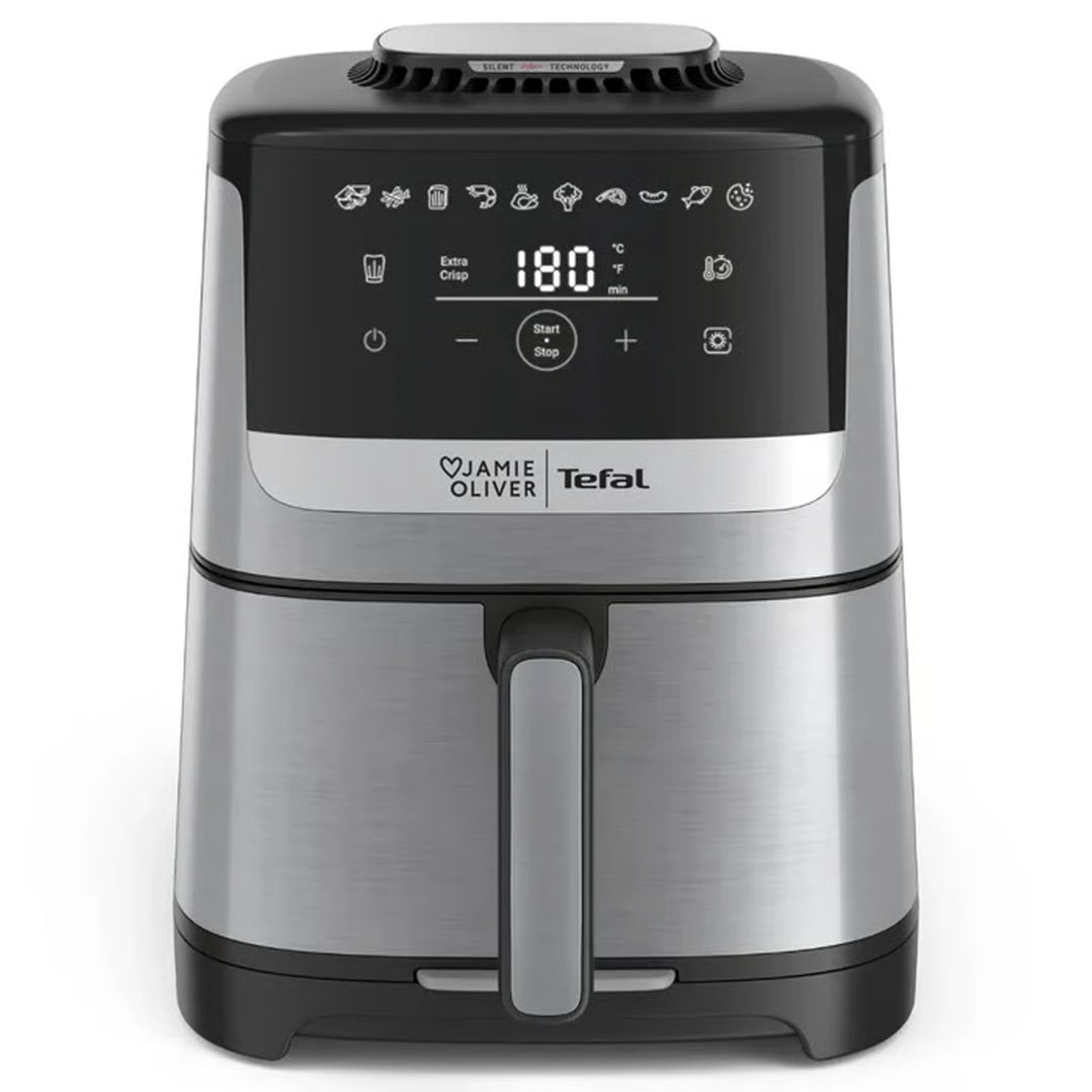 Jamie Oliver by Tefal Air Fryer | Electric Quiet & Easy Airfryer | Non-Stick Basket 10 Preset Healthy Benchtop Fryer Oil Free Cooker