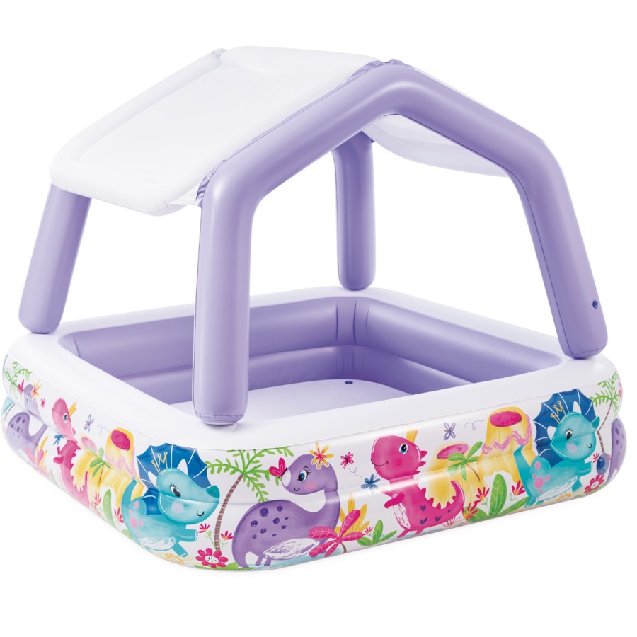 Intex Inflatable Sunshade Pool | Kids Toddler Backyard Splash Play Pool Shaded | Removeable Shade Sun Protection