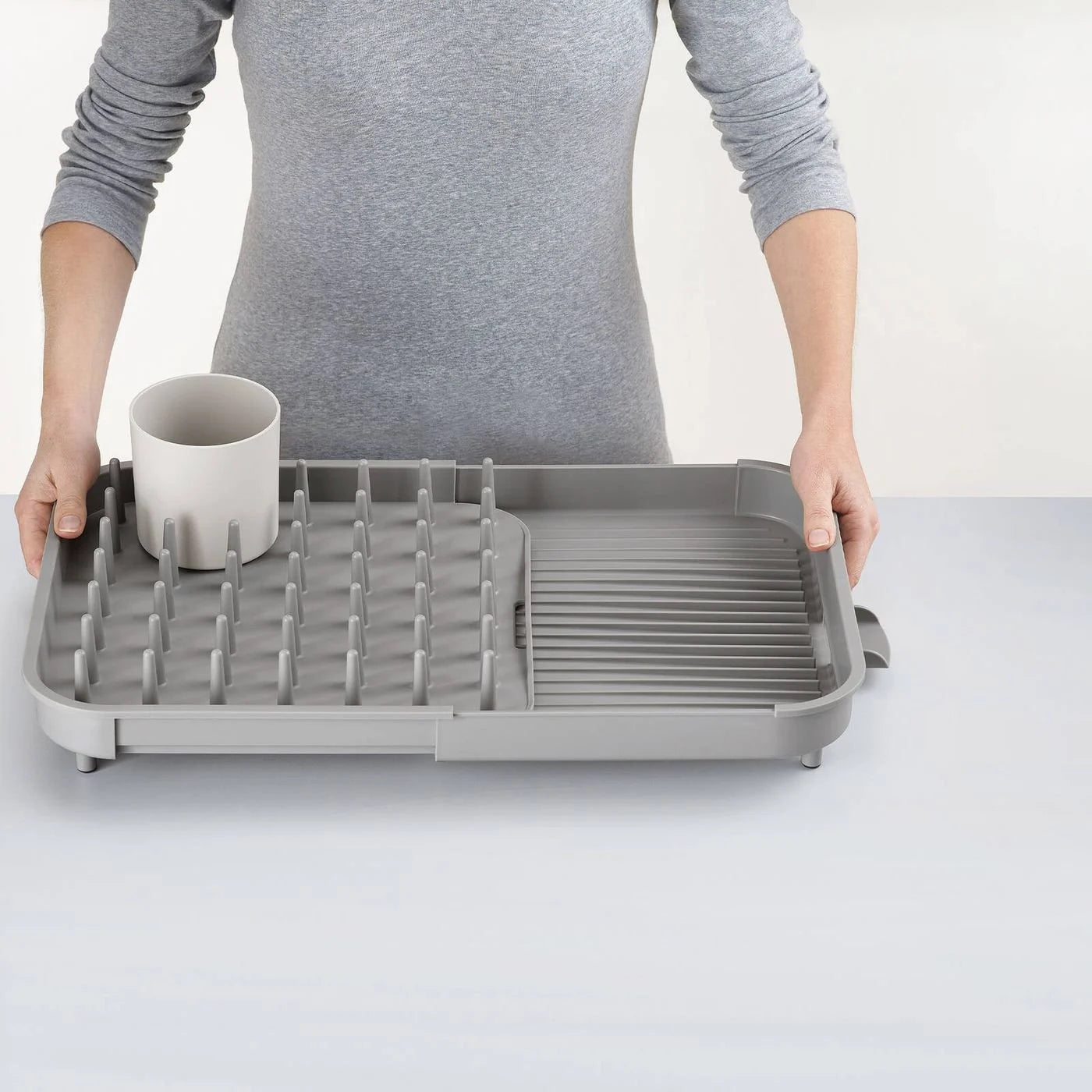 Joseph Joseph Expandable Dish Drying Rack | Plate Bowl Drainer Cutlery Holder | Kitchen Organizer Storage