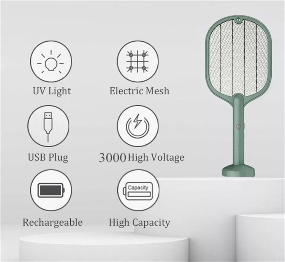 Electric USB Rechargable Racket Fly Swatter | Mosquito Insect Killer | UV Bug Zapper | mosquito killer| flies, mosquitoes, gnat and other flying pest