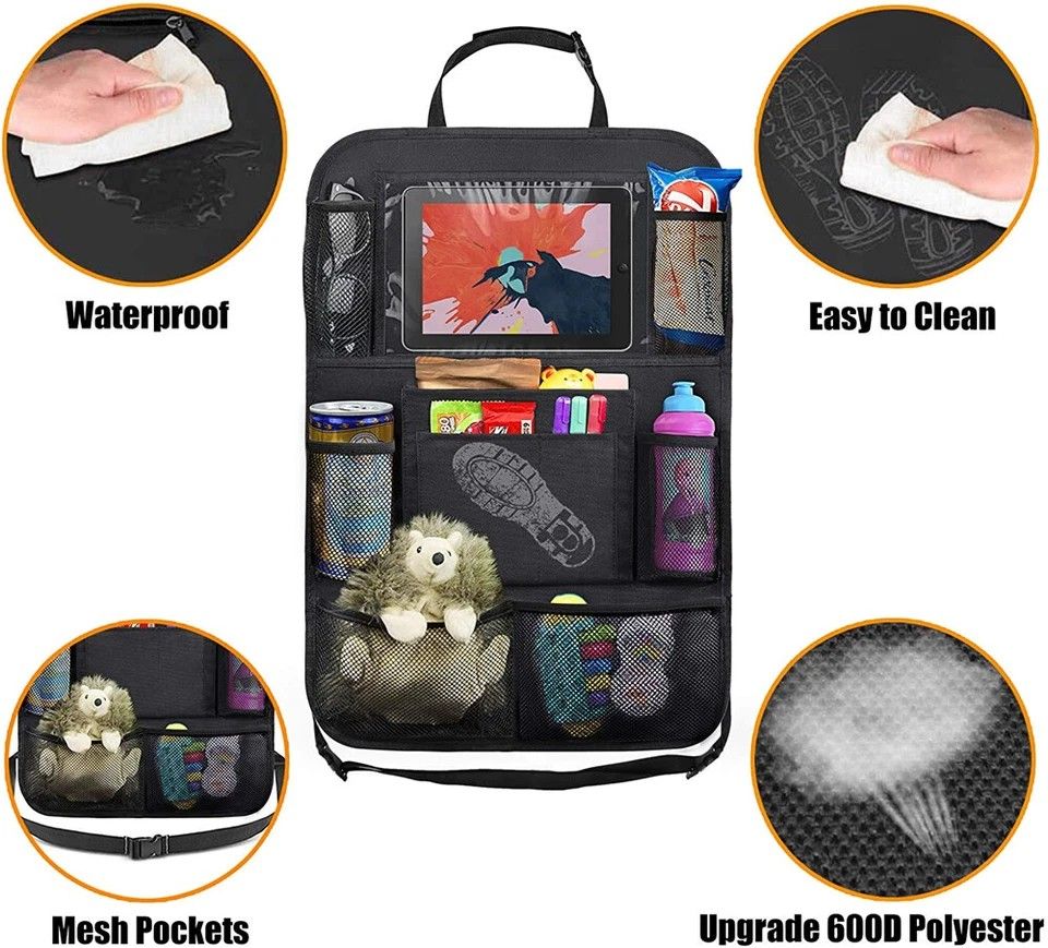 Car Seat Back Multi Pocket Tidy Storage Bag | Organizer Tablet Holder | Travel Pouch