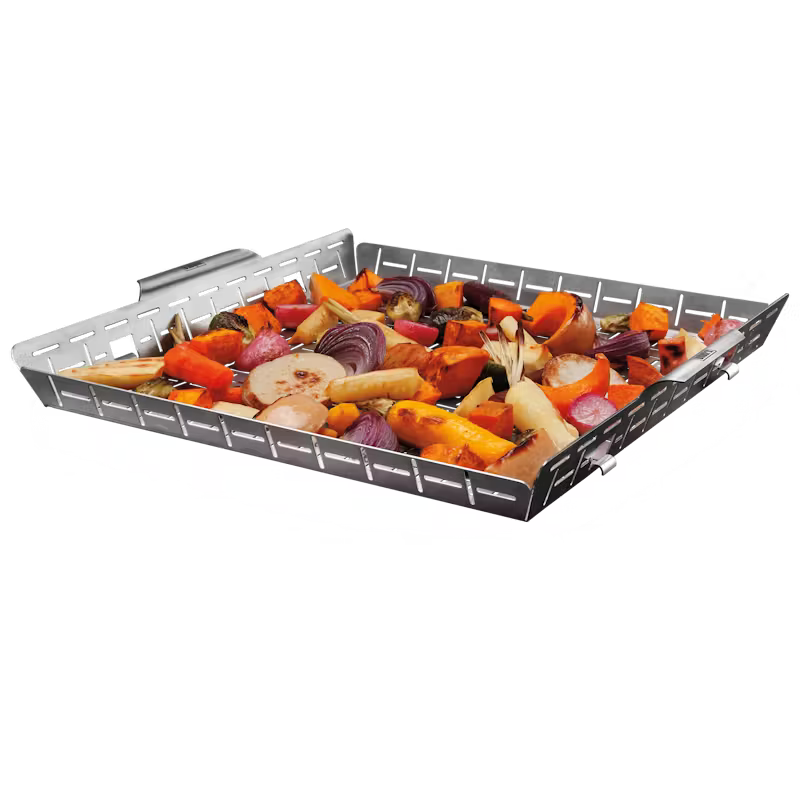 WEBER Vegetable Grilling Basket | Barbecue BBQ Outdoor Seafood Meat Grill Basket | Stainless steel