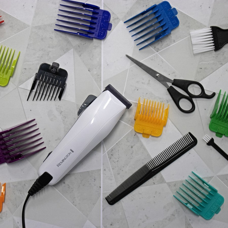 Remington Electric Hair Clipper | 9 Colour Coded Guides | Men's Hair Trimmer Corded Head Shaver
