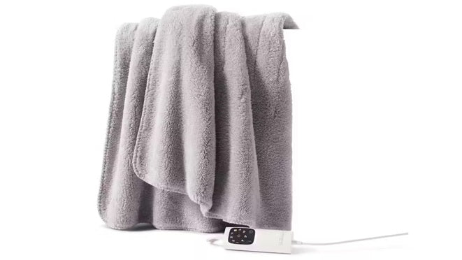 Sunbeam Heated Throw Blanket | Sherpa Fleece Heated Sofa Warming Bed Blankie | Fast Heating, 6 Heat Settings