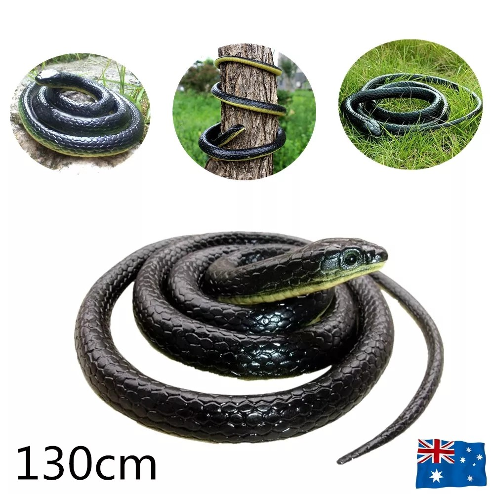 Realistic Rubber Snake Toy - Fake Garden Snake for Pranks | Pest Control & Halloween Decoration | Lifelike Scary Gag Gift