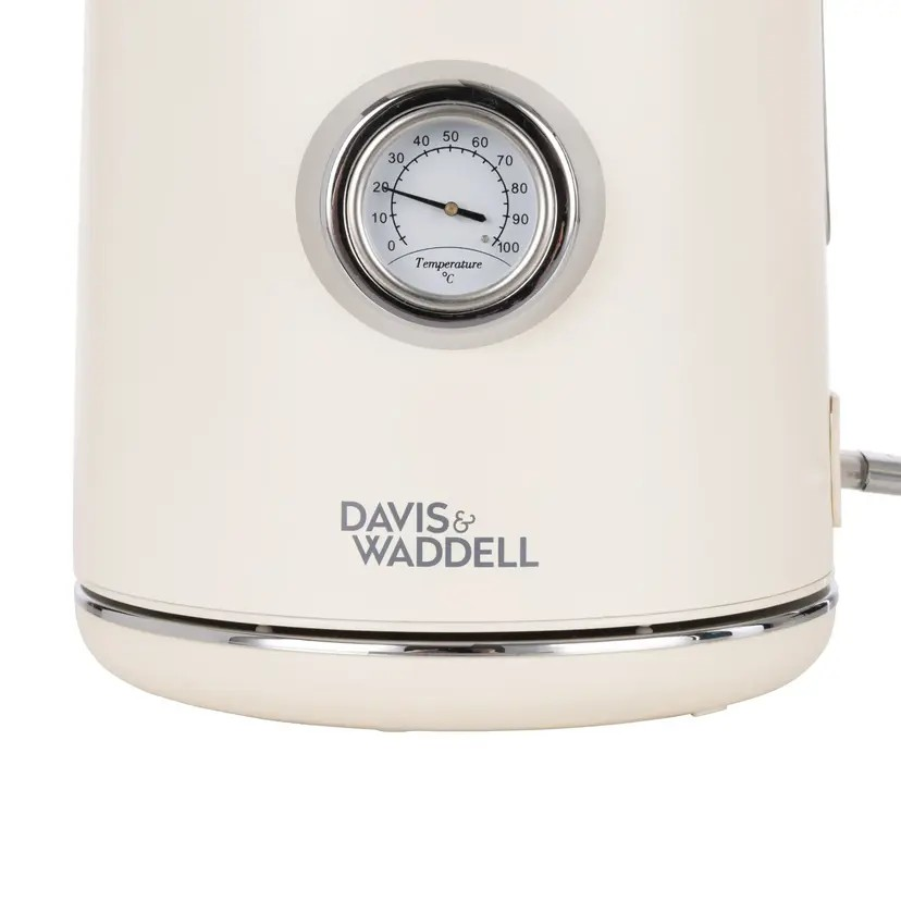 Davis & Waddell Newbury Vintage Electric Kettle | 1.7L Cream | Classic Look Kettle | One touch Switch