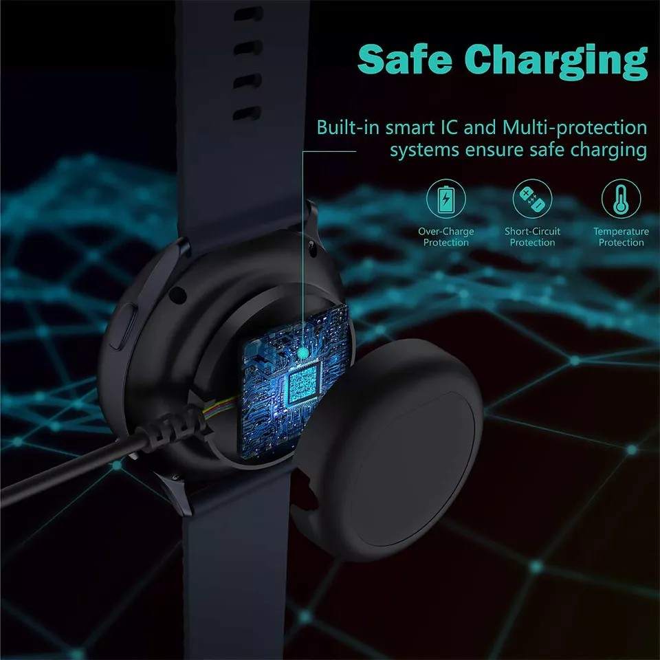 USB Charger Dock Cradle Cable for Samsung Galaxy Watch Active 1/2/3/4 | 40/41/44mm Watches | Table Current Transmission | Fast Charging