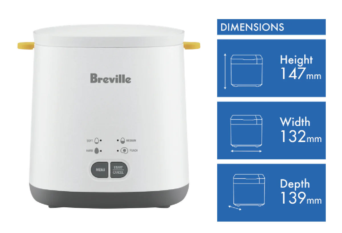 Breville Egg Maker | 400W Egg Cooker Steamer Machine | Hard Soft Boiled Poached Poacher