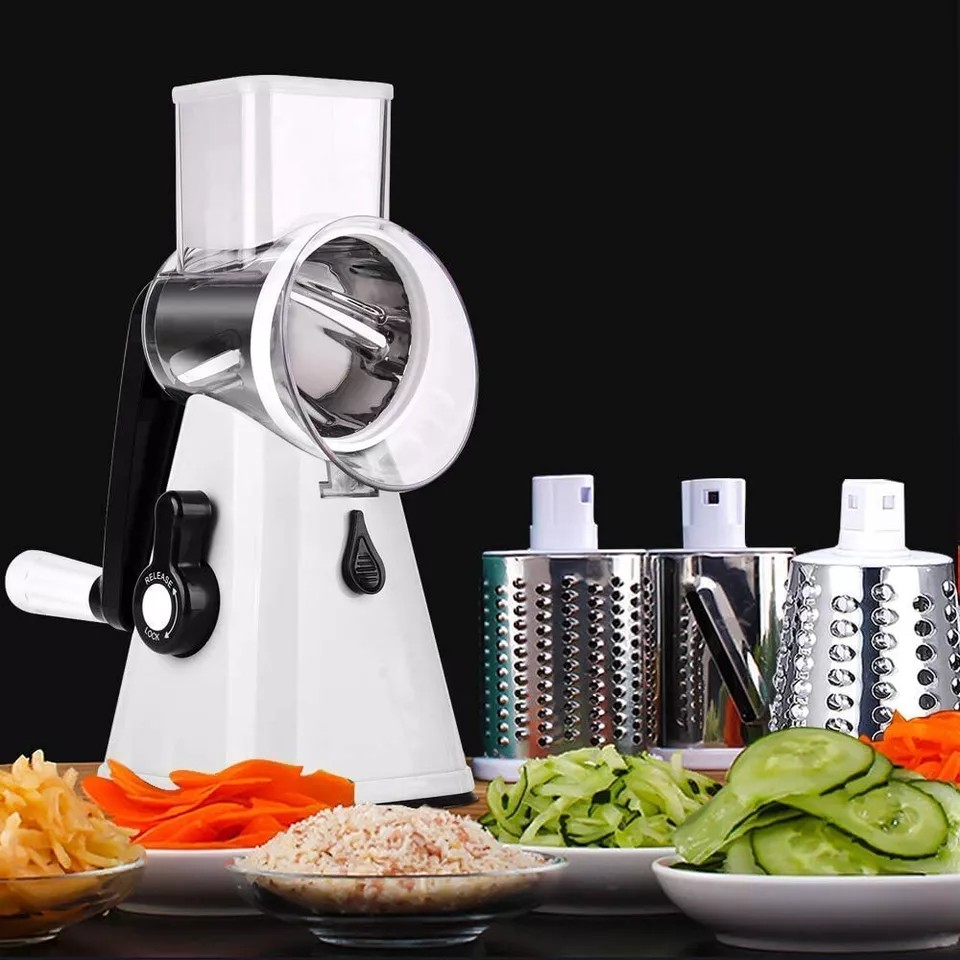 Kitchen Multifunction Vegetable Food Manual | 3 Blade Rotary Grater | Chopper Slicer Cutter | Shredder |