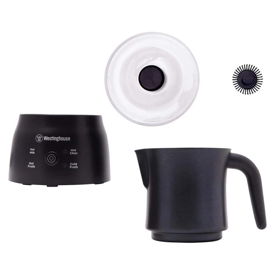 Westinghouse 250ml Electric Milk Frother Jug – Dishwasher Safe, Induction Heating, Black
