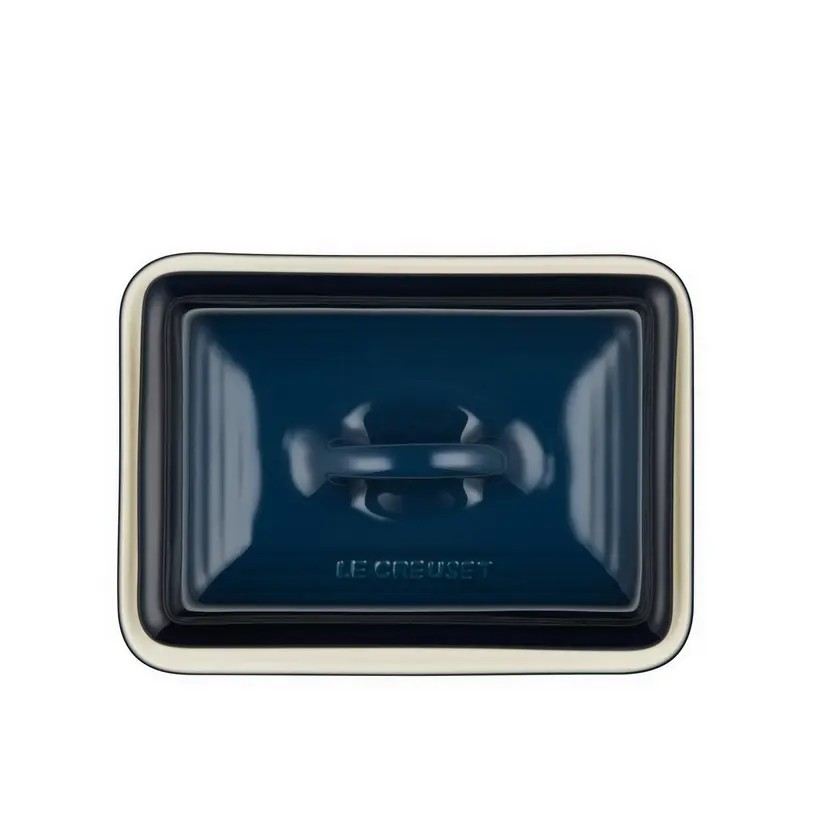 Le Creuset Stoneware Butter Dish Nuit | Kitchen Butter Dish Keeper | Stone Container Storage | Microwave and Fridge Safe