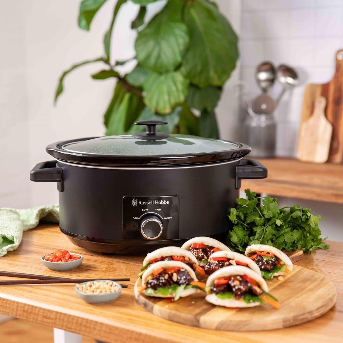 Russell Hobbs 7L Slow Cooker | Curry Stew Family Meal Maker 3 Heat w/ Removable Ceramic Pot