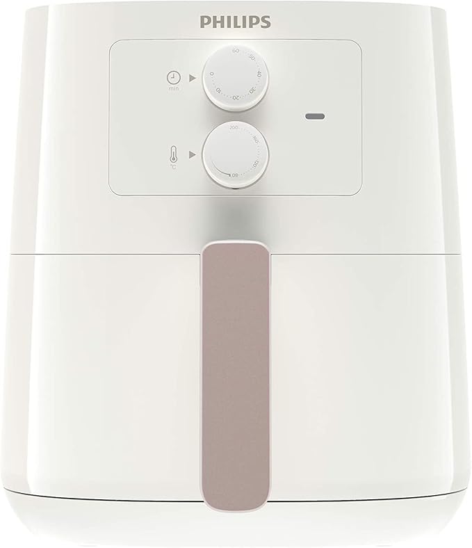 Philips Essential Air Fryer | 4.1 L Pan, Deep Fryer without Oil, Rapid Air Technology | HomeID Recipe App, Time & Temp Control, White