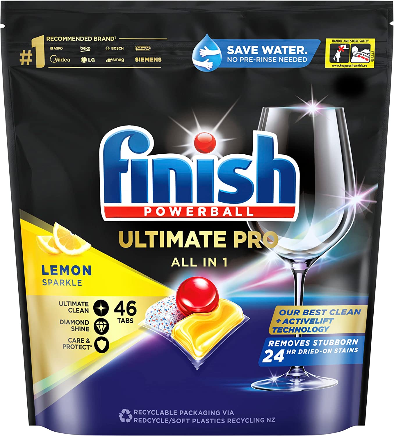 Finish Ultimate Pro Lemon Sparkle Dishwashing Tablets, 46 Tablets