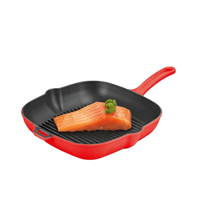 Chasseur Square Grill Pan 25cm Chilli Red