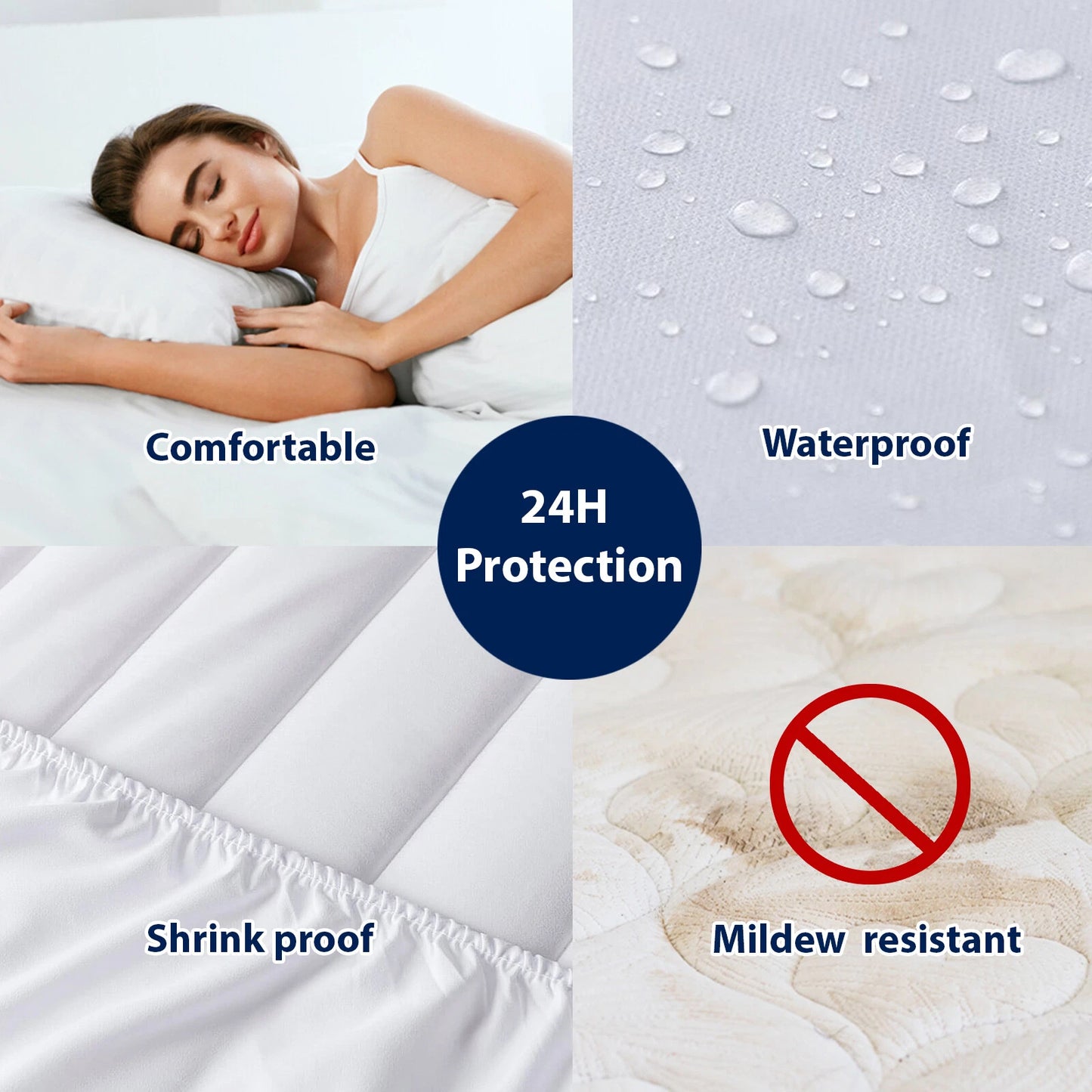 Waterproof Mattress Protector | QUEEN SIZED Fully Fitted Matress Topper Cover Protection