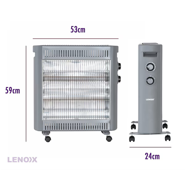 Lenoxx Indoor Heater 2200W | Infrared Radiant 2 Heat | Bedroom Lounge Heating Warmer