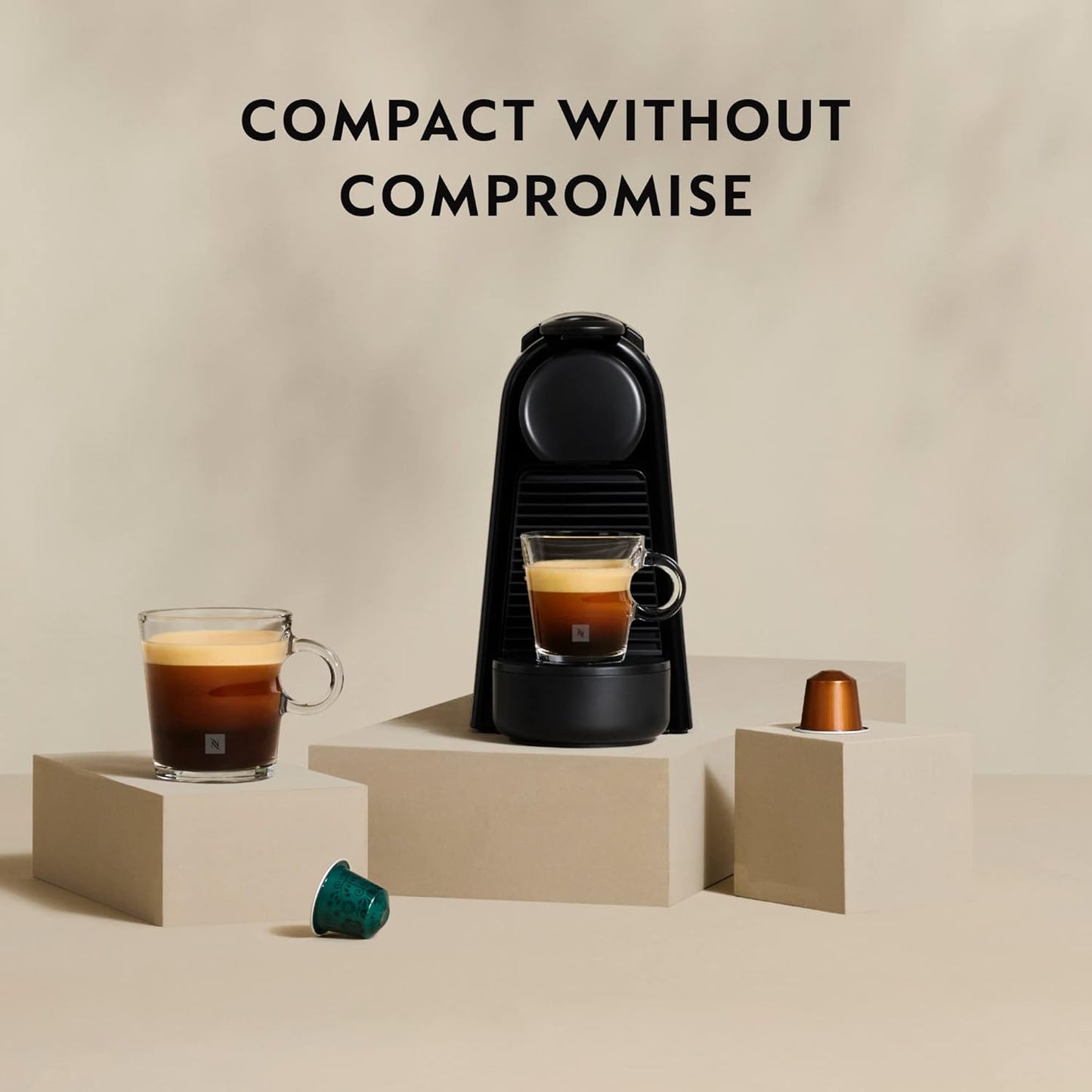 Nespresso De'Longhi Automatic Coffee Maker 1150W | Single-Serve Capsule Espresso Machine | Compact Design | 19 Bar Pressure
